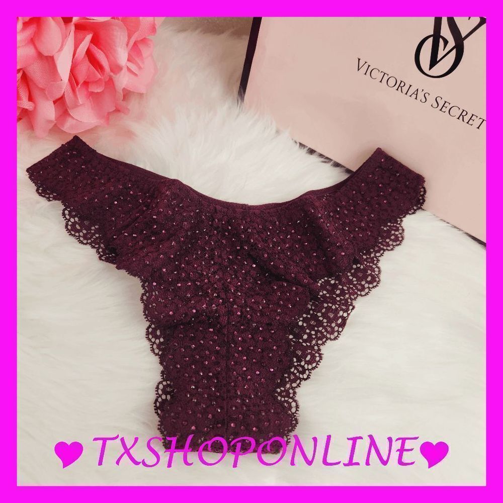 ❣️👙{Victoria's Secret} LUXE Lacie Swarovski Thong Panty👙❣️NWT
